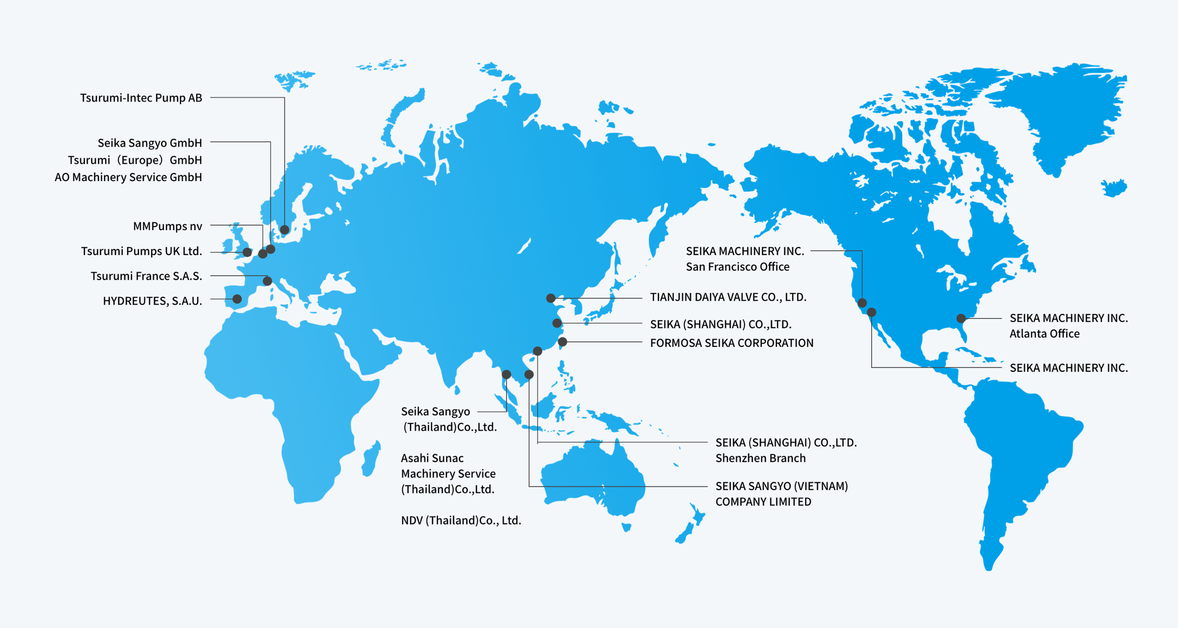 Locations of Consolidated Subsidiaries and Affiliates Worldwide