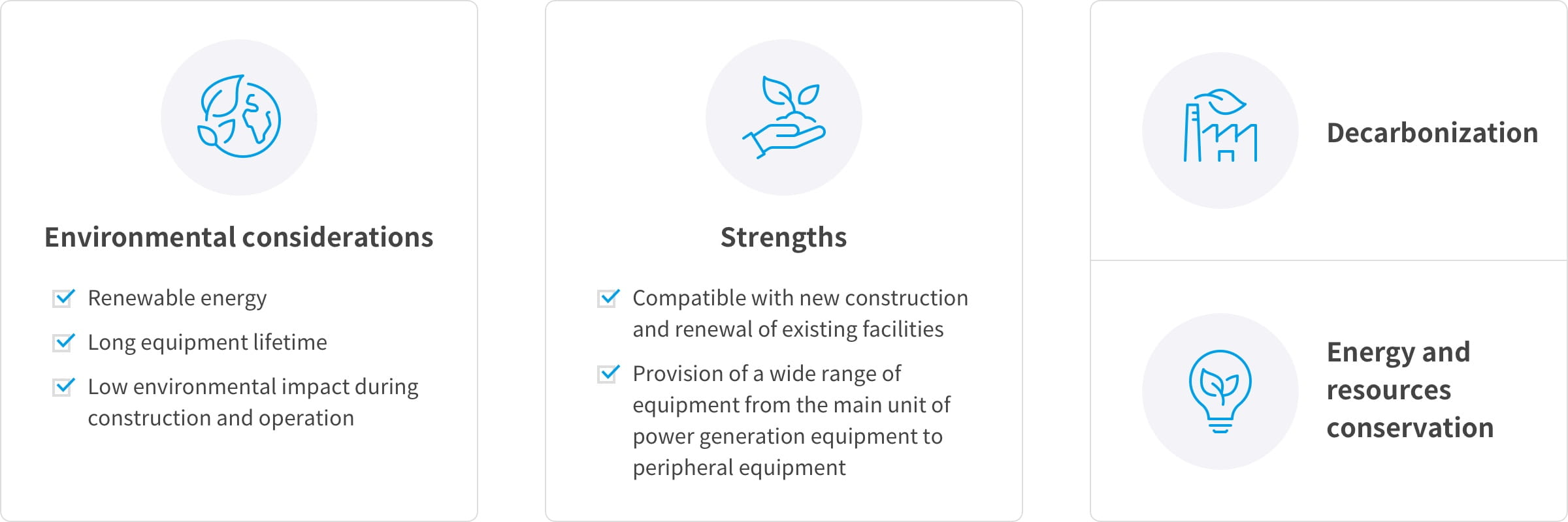 Environmental considerations・Strengths・Decarbonization・Energy and resources conservation